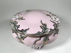 Vintage HandC Original Rosa Porcelain Trinket Box Hand-Painted Pink Porcelain and Gold Gilt Jewelry Dish Made in Czech Republic