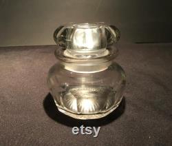 Vintage Heisey Glass Puff Box with Ground Lid 25 1910 from DustyMillerAntiques