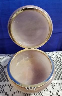 Vintage Himark Italy Alabaster Trinket Jewelry Hinged Box