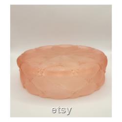 Vintage Hollywood Glam Fenton Satin Glass Pink Large Dusting Powder Vanity Container