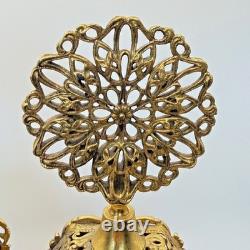 Vintage Hollywood Regency Vanity Dresser Set 6 Pc 24kt Ormolu Filigree MCM