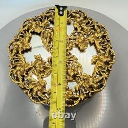 Vintage Hollywood Regency Vanity Dresser Set 6 Pc 24kt Ormolu Filigree MCM