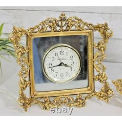 Vintage Hollywood Regency Vanity Dresser Set 6 Pc 24kt Ormolu Filigree MCM