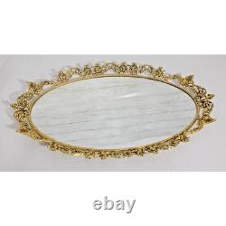 Vintage Hollywood Regency Vanity Dresser Set 6 Pc 24kt Ormolu Filigree MCM