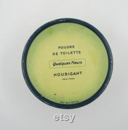 Vintage Houbigant EMPTY Powder Box Quelques Fleurs Powder Tin- Vintage French Boudoir or Vanity Décor 1950's French Dressing Table Décor
