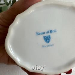 Vintage House of Prill Equestrian Hunt Scene Trinket Box Porcelain Box with Lid Horse and Rider Decor