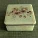 Vintage Italian Mint Alabaster Powder Box Floral Pattern Vanity Jewelry and Makeup Holder, Trinket Box Vintage Ring Box Alabaster Floral