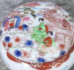 Vintage Japanese Geisha Ware Powder Jar