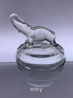 Vintage Jeannette Glass Powder Trinket Jar Various Colors Choose From Fawn Deer, Scottie Dog, Poodle, Elephant, Or Donkey