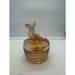Vintage Jeannette Marigold Carnival Glass Powder Trinket Box Scotty Dog