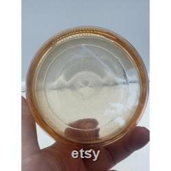 Vintage Jeannette Marigold Carnival Glass Powder Trinket Box Scotty Dog