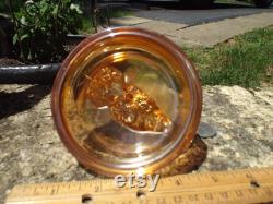 Vintage Jeannette Scottie Dog Marigold Carnival Glass Powder Jar Lid Lid Only Mint Condition