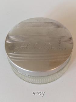 Vintage John Robert Powers Glass Face Powder Jar Pot 1950s Make-up Vanity Jar