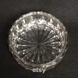 Vintage KIG Crystal and Brass Lidded Powder Dish Indonesia