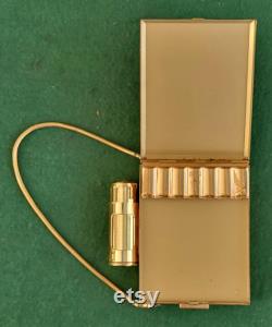 Vintage Kigu All In One Powder Compact. Vintage Kigu Gold Tone Complete Party Compact, Cigarette Case And Powder And Lipstick Compact.