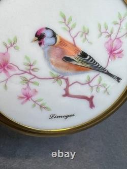 Vintage Kigu Plus Patent Limoges Porcelain Brass Powder Compact Mirror Case Box