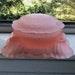 Vintage LENOX by Imperial Glass Puff Powder Box Vanity Pink Satin Glass