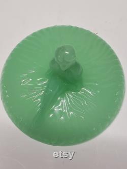 Vintage LE Smith Jade Jackie Powder Jar Cover Uranium Jadeite 'Jackie' Powder Jar Cover ONLY RARE