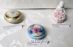 Vintage LOT Powder, Trinket Boxes, MENDA, ARDALT, Porcelain, Hand Painted, Rhinestones, Puffs, Angel, Your Choice