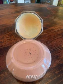 Vintage L E Smith Battling Kissing Elephants Scarce Pink Satin Glass Powder Box Depression
