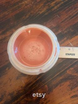 Vintage L E Smith Battling Kissing Elephants Scarce Pink Satin Glass Powder Box Depression