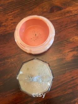 Vintage L E Smith Battling Kissing Elephants Scarce Pink Satin Glass Powder Box Depression