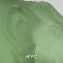Vintage L E Smith Glass Uranium Green Satin Glass Powder Jar Elephant Figurine Flea bites Small ding in Ear Glows