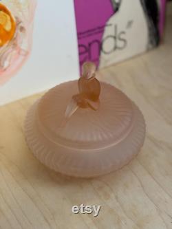 Vintage L E Smith Jackie Pink Satin Powder Box