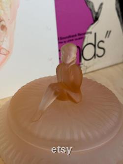 Vintage L E Smith Jackie Pink Satin Powder Box