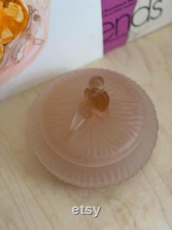 Vintage L E Smith Jackie Pink Satin Powder Box