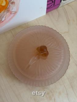Vintage L E Smith Jackie Pink Satin Powder Box