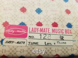 Vintage Lady Mate Musical Powder Pot Red Original Box Unused
