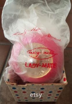 Vintage Lady Mate Musical Powder Pot Red Original Box Unused