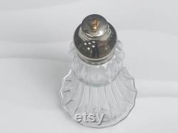 Vintage Lady Primose Dusting Silk Bottle Shaker Golden Bee on Silver Cap Talcum Powder Dispenser