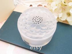 Vintage Lalique Art Deco Dahlia Vanity Matte Crystal Powder Trinket Box 3 in Original Box