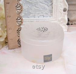 Vintage Lalique Art Deco Dahlia Vanity Matte Crystal Powder Trinket Box 3 in Original Box