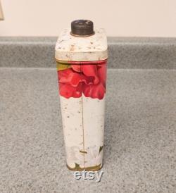 Vintage Lander Gardenia Sweet Pea Talc Tin 1950s Bath Decor