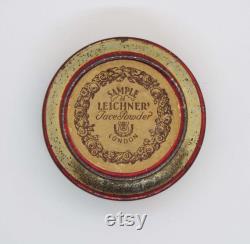 Vintage Leichner Face Powder Sample Tin Theatrical Make-Up Vanity Storage Leichner's Fett Powder 1920's Face Powder Tin Powder Box