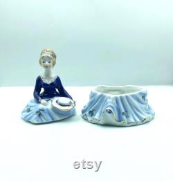 Vintage Limoges China Southern Belle Powder Box