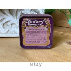 Vintage Luxury Face Powder The American Products Company Square Purple Tin Shabby Chic Vintage Advertising Tin Vintage Beauty Products
