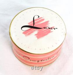 Vintage MCM Luxor Complexion Powder Box Full Unopened Round 3 Across Dresser Vanity Bathroom Decorator Item
