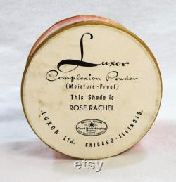 Vintage MCM Luxor Complexion Powder Box Full Unopened Round 3 Across Dresser Vanity Bathroom Decorator Item