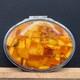 Vintage Makeup Compact Mirror Box Powder Box Metal Decor Genuine Baltic Amber