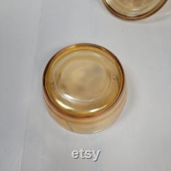 Vintage Marigold Poodle Powder Jar and Lid, Jeannette Glass Trinket Box Carnival