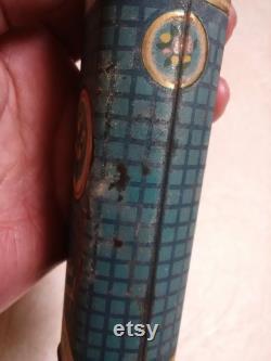Vintage Marinello 6 powder tin Blue Ameryl COLLECTIBLE vanity display 1920's