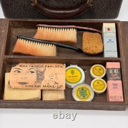 Vintage Max Factor Hollywood Theatrical Makeup Kit Box Owned Vinton Hayworth