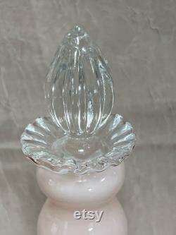 Vintage Melon Shape Fenton Glass Choose From Rose Overlay Puff Box, Large Perfume, Small Perfume, White Large Perfume, Or Small Perfume