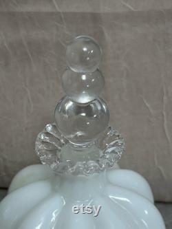 Vintage Melon Shape Fenton Glass Choose From Rose Overlay Puff Box, Large Perfume, Small Perfume, White Large Perfume, Or Small Perfume