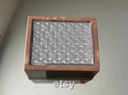 Vintage Merle Norman Cosmetics Powder Box Merle Norman Brown Marble Plastic Powder Box with a Clear Textured Lid Vanity Dresser Box