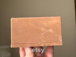 Vintage Merle Norman Cosmetics Powder Box Merle Norman Brown Marble Plastic Powder Box with a Clear Textured Lid Vanity Dresser Box